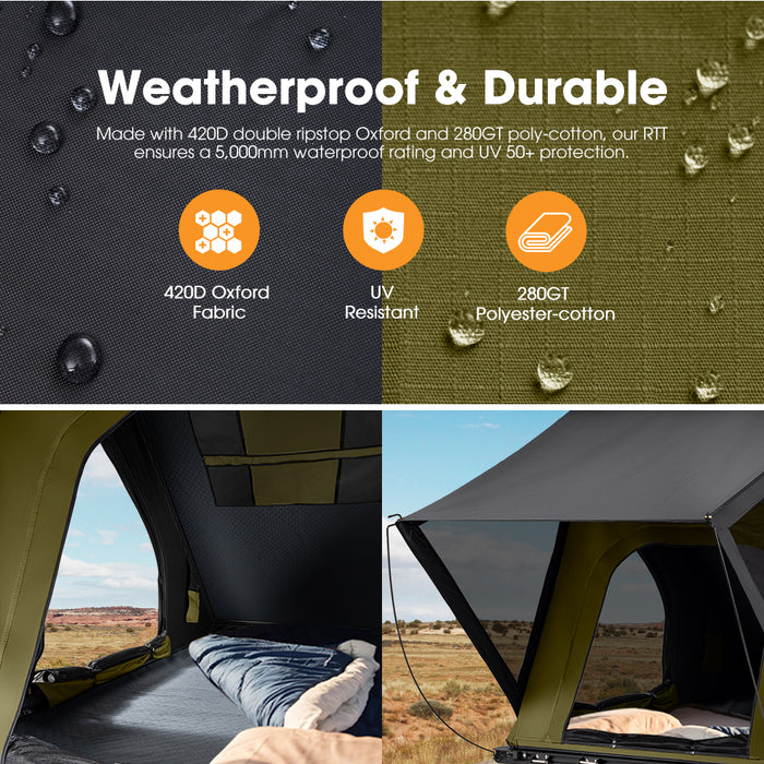 Kalbarri Lite Rooftop Tent Hardshell With Ladder Camping 4X4 4Wd