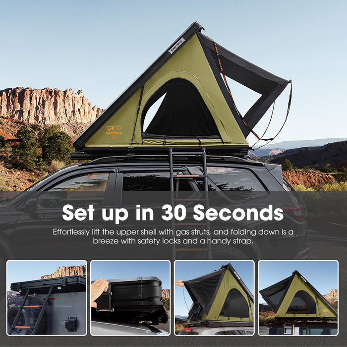 Kalbarri Lite Roof Top Tent Hardshell Waterproof Camping Olive 4X4 4Wd