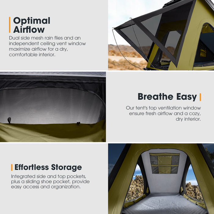 Kalbarri Lite Rooftop Tent Hardshell With Ladder Camping 4X4 4Wd