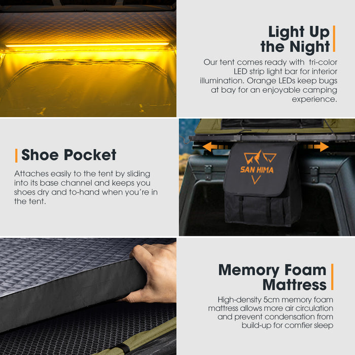 Kalbarri Lite Rooftop Tent Hardshell With Ladder Camping 4X4 4Wd