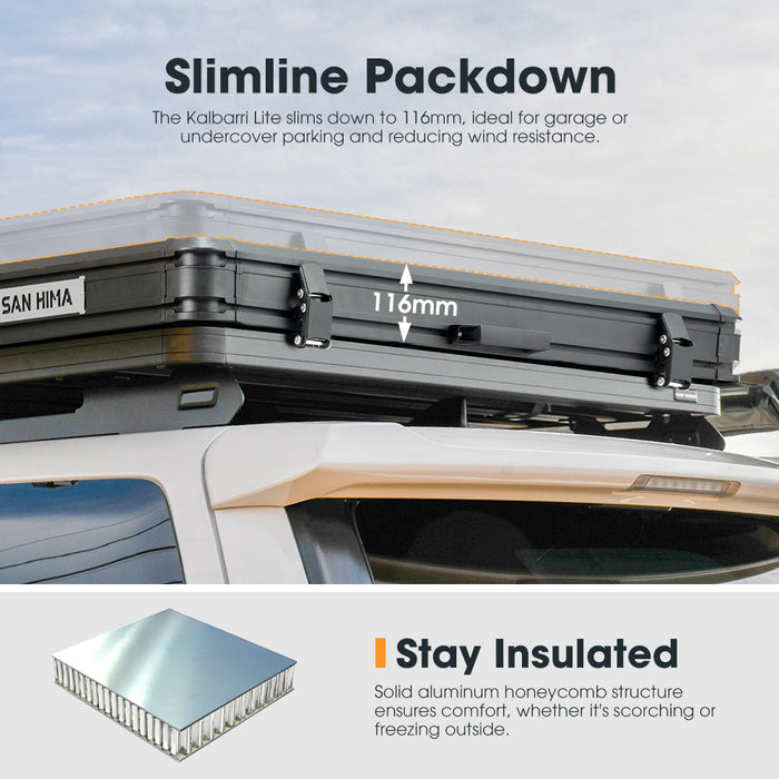 Kalbarri Lite Rooftop Tent Hardshell With Ladder Camping 4X4 4Wd