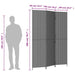 Room Divider 3 Panels Black Poly Rattan Tlptpl