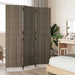 Room Divider 3 Panels Grey Poly Rattan Tlptpn