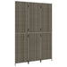 Room Divider 3 Panels Grey Poly Rattan Tlptpn