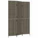 Room Divider 3 Panels Grey Poly Rattan Tlptpn