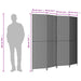 Room Divider 4 Panels Black Poly Rattan Tlptaa