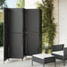 Room Divider 5 Panels Black Poly Rattan Tlptan