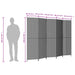 Room Divider 5 Panels Black Poly Rattan Tlptan