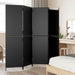 Room Divider 5 Panels Black Poly Rattan Tlptan