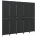 Room Divider 5 Panels Black Poly Rattan Tlptla
