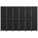 Room Divider 6 Panels Black Poly Rattan Tlptln
