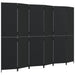 Room Divider 6 Panels Black Poly Rattan Tlptln