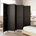 Room Divider 6 Panels Black Poly Rattan Tlptln