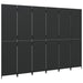 Room Divider 6 Panels Black Poly Rattan Tlptln