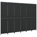 Room Divider 6 Panels Black Poly Rattan Tlptln