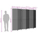 Room Divider 6 Panels Black Poly Rattan Tlptln
