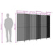 Room Divider 6 Panels Black Poly Rattan Tlptpx