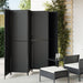 Room Divider 6 Panels Black Poly Rattan Tlptpx