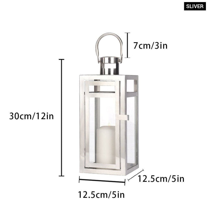 Rose Gold Candle Hanging Lantern for Indoor Outdoor Home