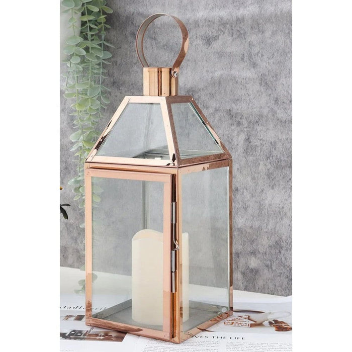 Rose Gold Stainless Steel Candle Holder Lanterns