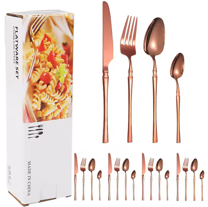 20 Piece Stainless Steel Hotel Tableware Set
