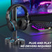 Rotatable Type-c Controller Headset Stand with 9 Light