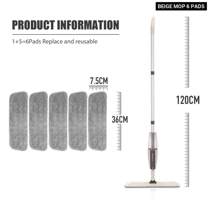 Rotating Spray Mop with Reusable Microfiber Pads for Floor