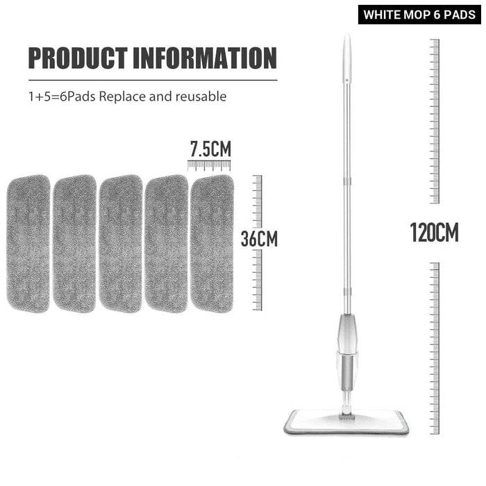 Rotating Spray Mop with Reusable Microfiber Pads for Floor