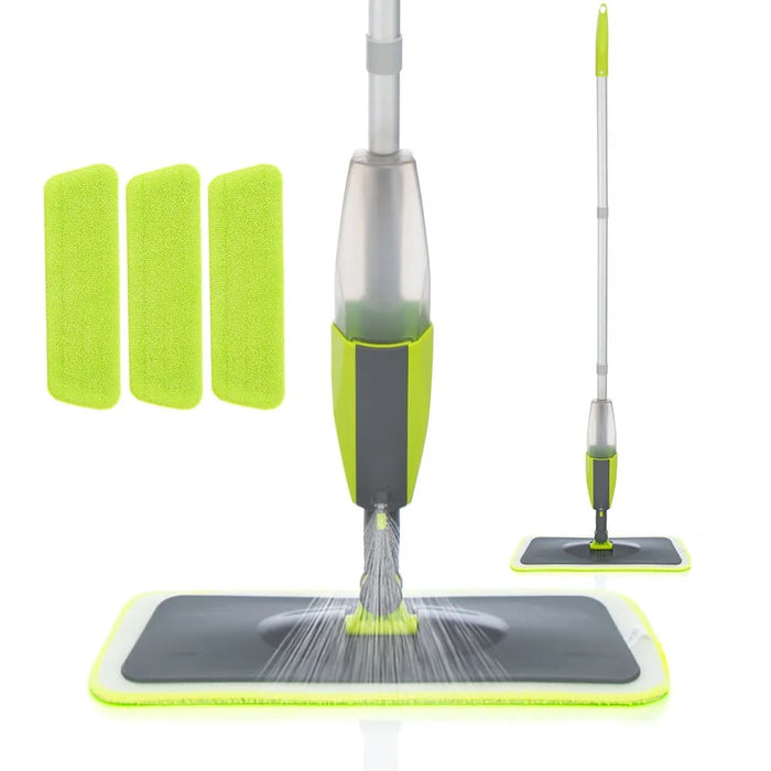 Rotating Spray Mop With Reusable Microfiber Pads For Floor