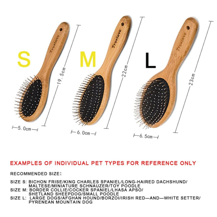 Round Comb with Bamboo Wood Handle for Pets