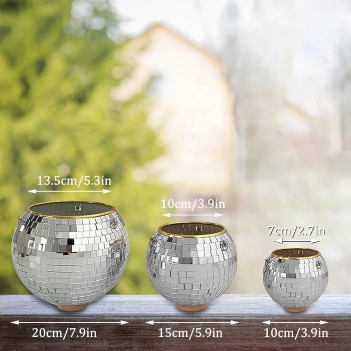 Round Disco Ball Hanging Planter For Succulents