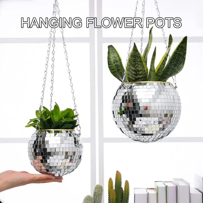 Round Disco Ball Hanging Planter For Succulents