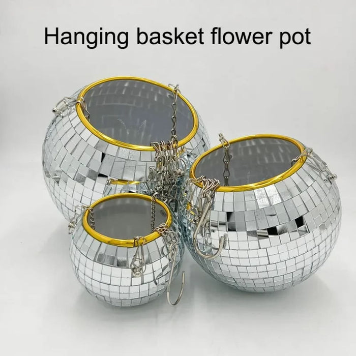 Round Disco Ball Hanging Planter For Succulents