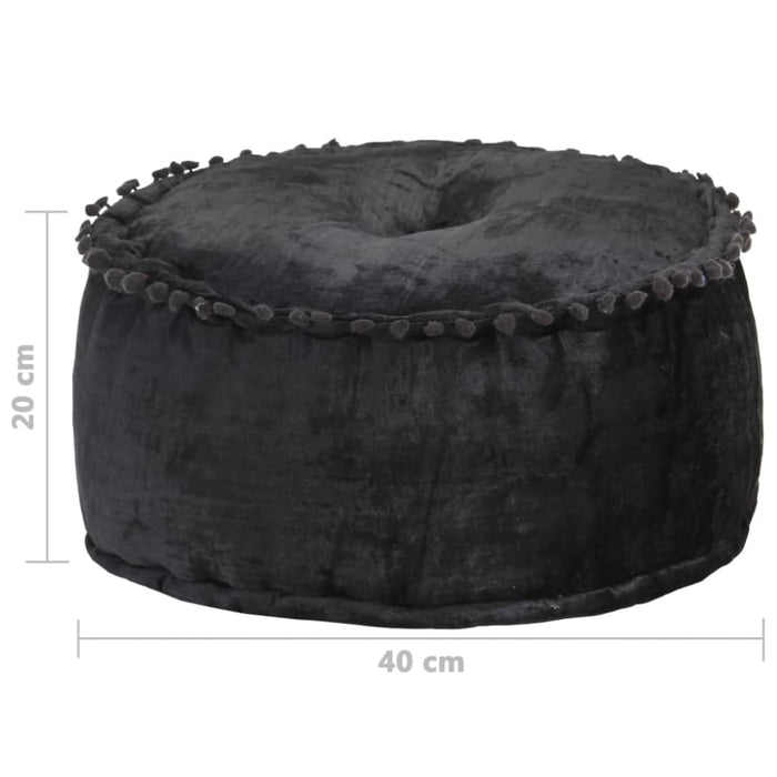 Round Pouffe Velvet 40x20 Cm Anthracite Xniplp