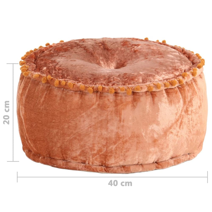 Round Pouffe Velvet 40x20 Cm Rust Xniplk