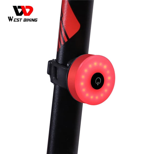 Round Shape Usb Rechargeable Waterproof Bicycle Rear Light
