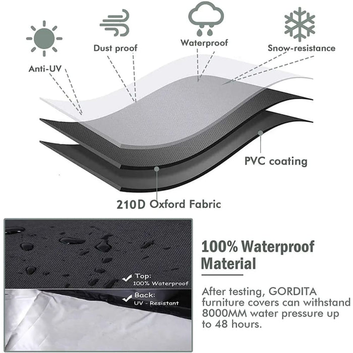 Round Table Outdoor Garden Furniture Rain Cover Waterproof