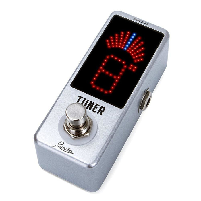Rowin Mini Chromatic Guitar Tuner Pedal High Precision Led