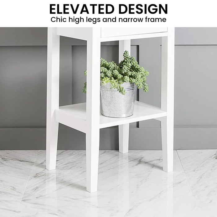 Rue Bedside Table - White