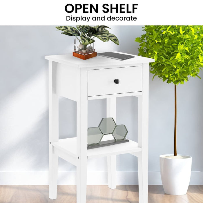 Rue Bedside Table - White