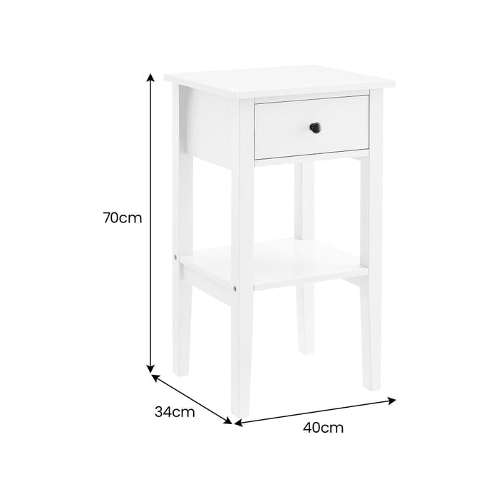Rue Bedside Table - White
