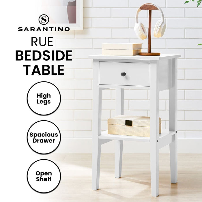 Rue Bedside Table - White