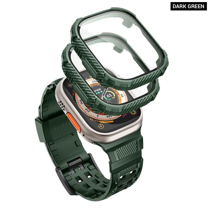 Rugged Durable Band with 2-pack Built-in Tempered Glass