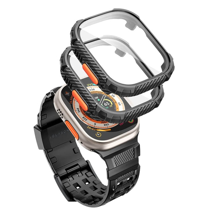 Rugged Durable Band with 2-pack Built-in Tempered Glass