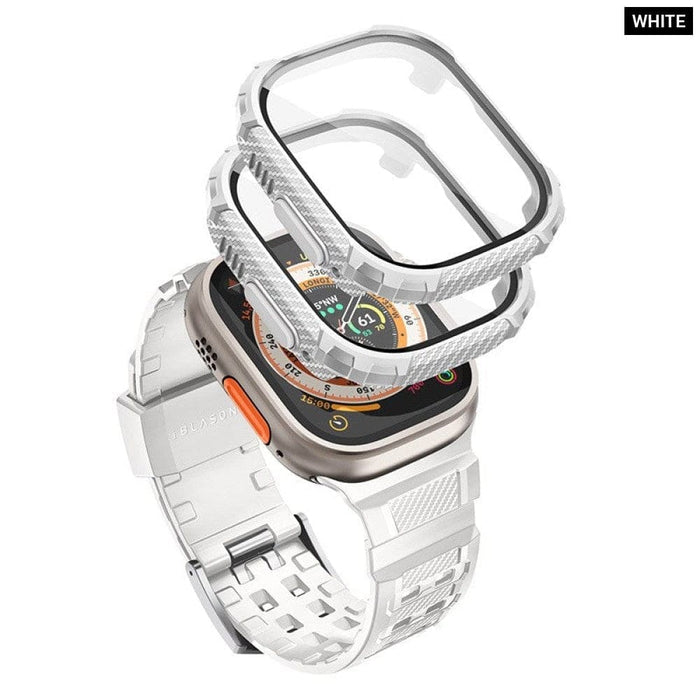 Rugged Durable Band with 2-pack Built-in Tempered Glass