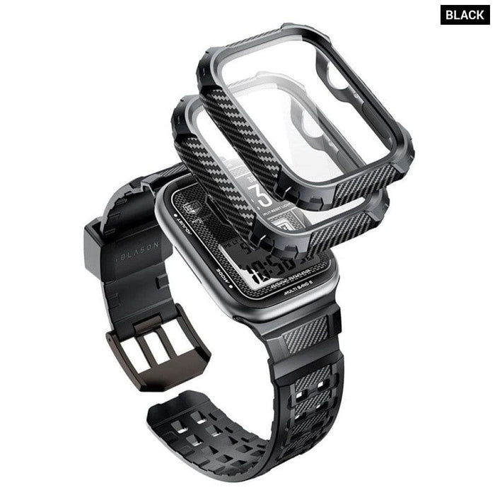 Rugged Durable Band with 2-pack Built-in Tempered Glass