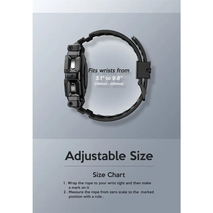 Rugged Durable Tpu Watch Band with 2-pack Tempered Glass