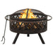 Rustic Fire Pit with Poker 76 Cm Xxl Steel Toonnp