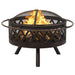 Rustic Fire Pit with Poker 76 Cm Xxl Steel Toonnp