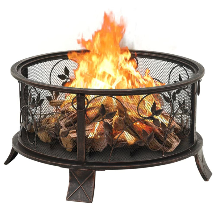 Rustic Fire Pit With Pokerxxl Steel Toonko
